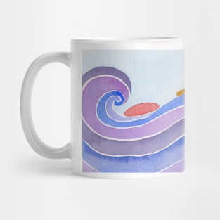 Abstract Surf-Art with Female Surfer Mug